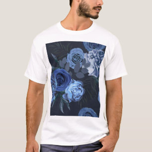 Camiseta Rosas de pedras: Vintage Floral Escuro.