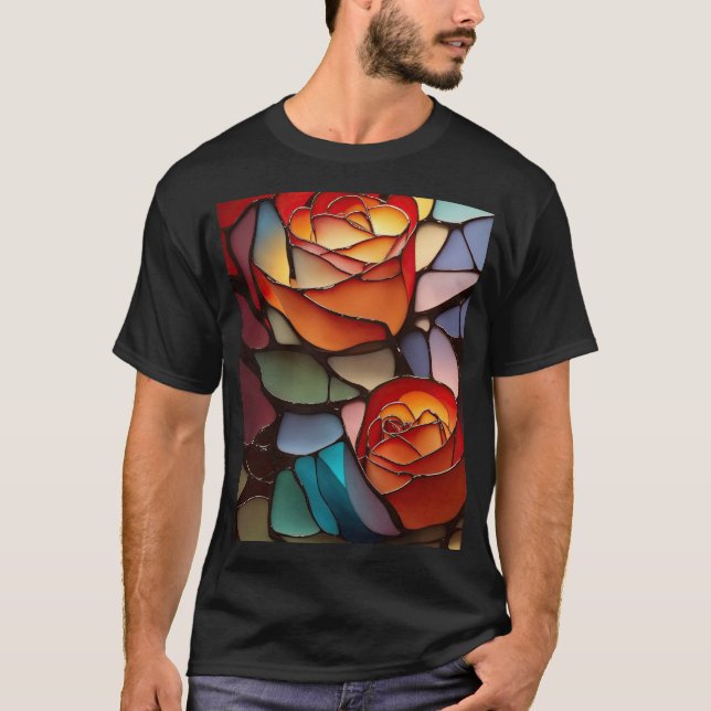 Camiseta Rosas de vidro manchadas (Frente)
