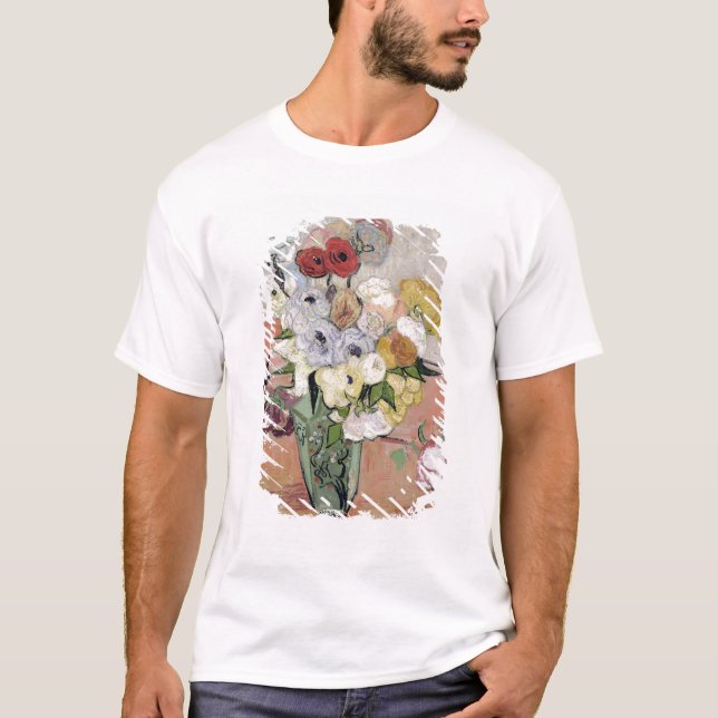 Camiseta Rosas de Vincent van Gogh | e anêmonas, 1890 (Frente)