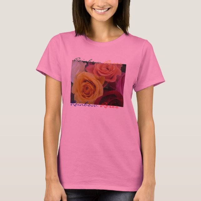 Camiseta Rosas do arco-íris (Frente)