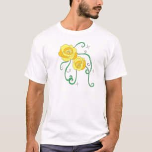 Camiseta Rosas dourados