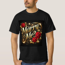 Rosas Dourados Românticos Casado Me Mens Tshirt