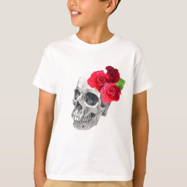 Camiseta Rosas e crânio