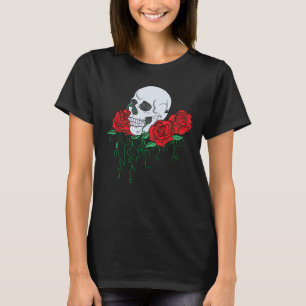 Camiseta Rosas e crânio