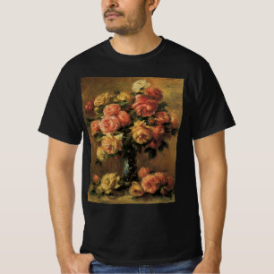 Camiseta Rosas em um Vaso de Pierre Renoir, Arte Fino Antig