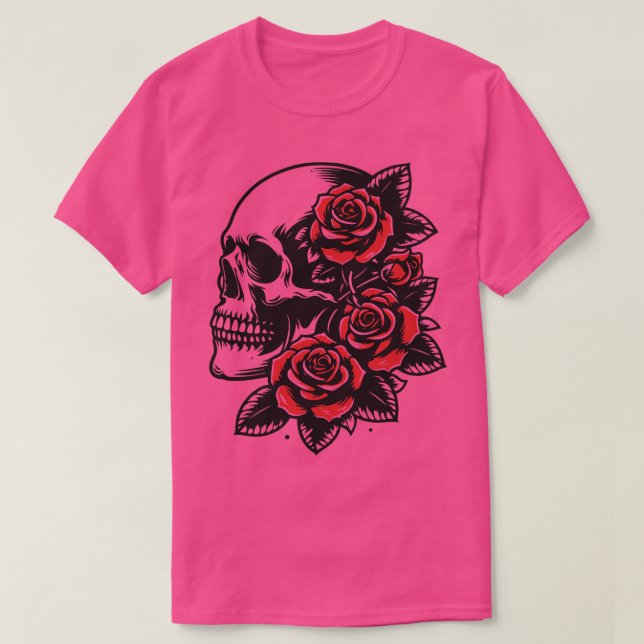 Camiseta rosas gótica 1 (Frente do Design)