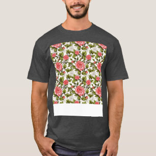 Camiseta Rosas Padrão Invisível Flor Floral Bonito Bud Th