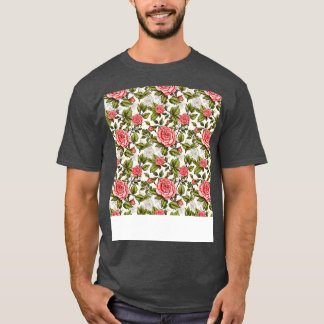 Camiseta Rosas Padrão Invisível Flor Floral Bonito Bud Th