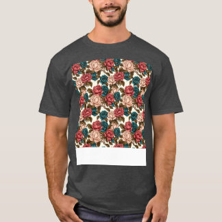 Camiseta Rosas Padrão Invisível Flor Floral Bonito Bud Th