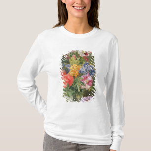 Camiseta Rosas, papoila e Pelargonia