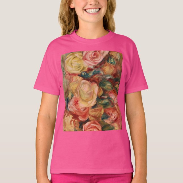 Camiseta Rosas por pintura impressionista do Renoir (Frente)