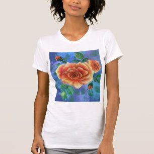 Camiseta Rosas Românticos - Vintage - Desenho de Arte Migr