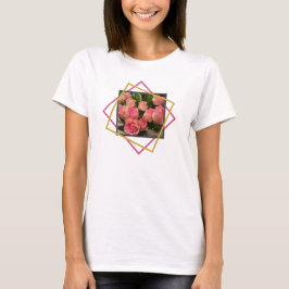Camiseta Rosas Rosa Geométricas