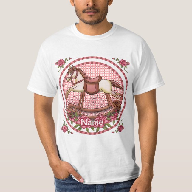 Camiseta Rosas Rosa Rochando Cavalo (Frente)