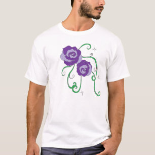 Camiseta Rosas roxos