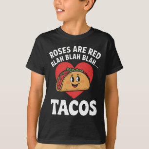 Camiseta Rosas São Tacos Vermelhos Engraçado Dia dos Namora
