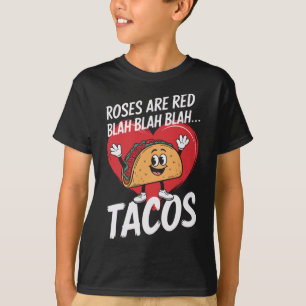 Camiseta Rosas São Vermelhas Blá Blá Blá Tacos Namorados En