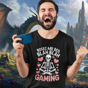 Camiseta Rosas São Vermelhas Blah Gaming Anti Dia dos Namor