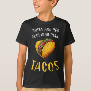 Camiseta Rosas São Vermelhas Blah Tacos Dia dos Namorados C