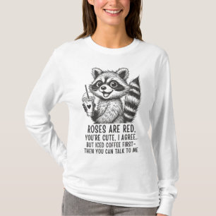 Camiseta Rosas São Vermelhas, Café Gelado É Vida - Guaxinim