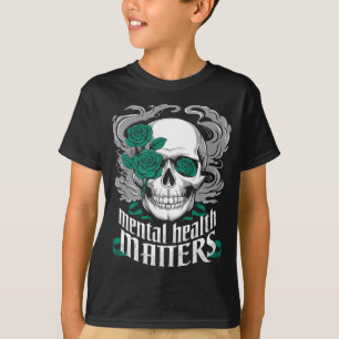 Camiseta Rosas Verdes de Conscientização da Saúde Mental Ca