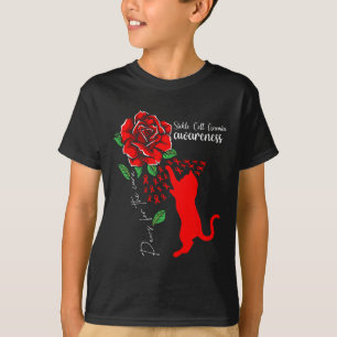 Camiseta Rosas vermelhas De Gatos Para A Anemia Cura Em Cél