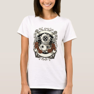 Camiseta Rosas vermelhas de mergulhadores no Mar Profundo V