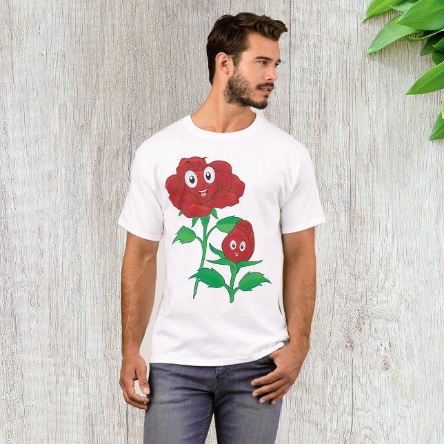Camiseta Rosas vermelhas felizes (Criador carregado)