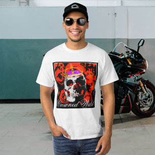 Camiseta Rosas vermelhas Gótica King Skull
