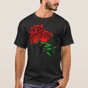 Camiseta Rosas vermelhas para Homens Mulheres e Jovens