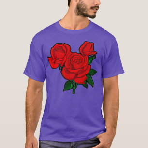 Camiseta Rosas vermelhas para Homens Mulheres e Juventude