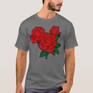 Camiseta Rosas vermelhas para Homens, Mulheres e Juventude