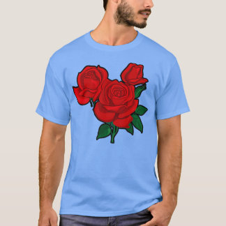 Camiseta Rosas vermelhas para Homens, Mulheres e Juventude