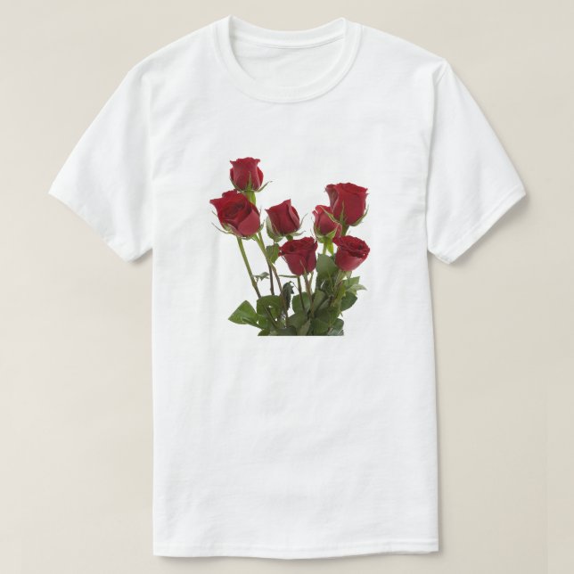 Camiseta Rosas vermelhas Stem Longas (Frente do Design)