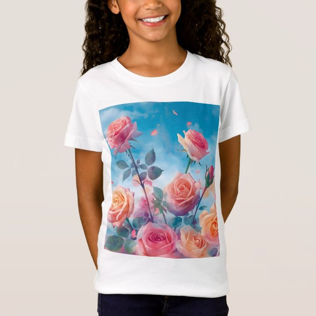 Camiseta Rosas vibrantes sonhadas (Frente)