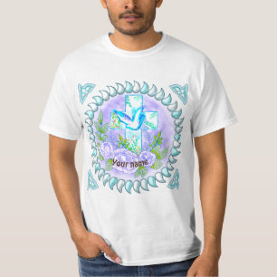 Camiseta Rosas Violetas Cruz Cristã