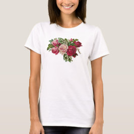 Camiseta Rosas vitorianas clássicas Lily do Vale Romance