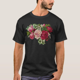 Camiseta Rosas vitorianas clássicas Lily do Vale Romance