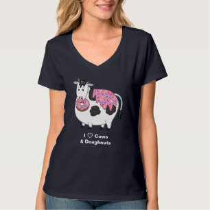 Camiseta Rosca Engraçada De Fat Holstein De Vaca Comendo R