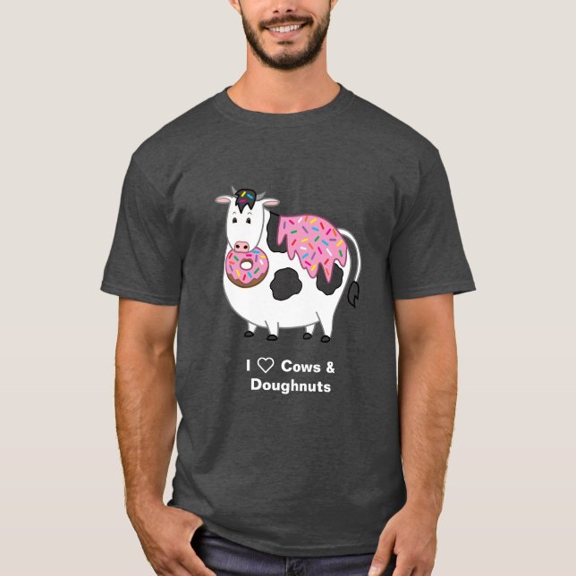 Camiseta Rosca Engraçada De Fat Holstein De Vaca Comendo Ro (Frente)