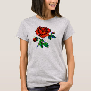 Camiseta Rose Bloom Meia-tinta Arte Fina
