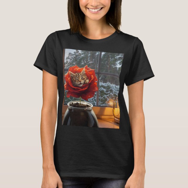 Camiseta Rose Cat Dream  (Frente)