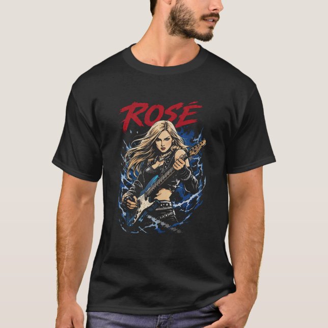 Camiseta ROSÉ – Electric Rockstar Illustration (Frente)