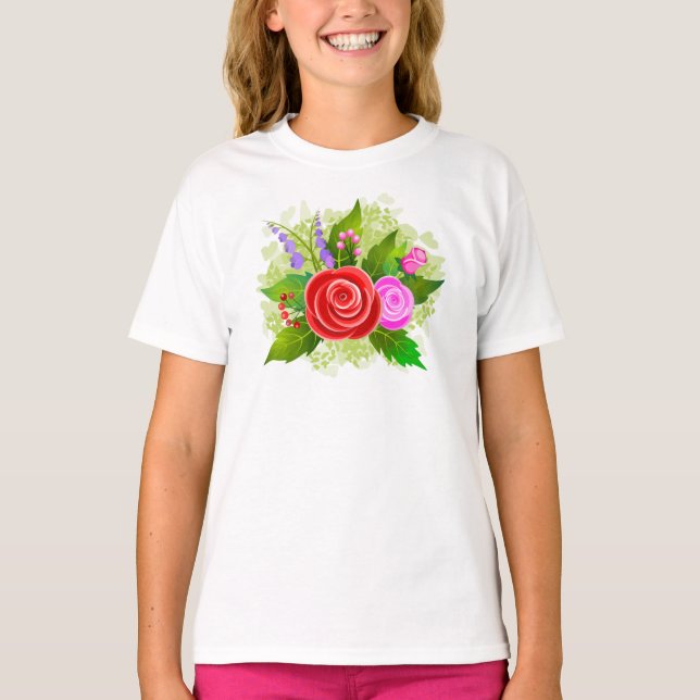 Camiseta Rose Flowers Illustration (Frente)
