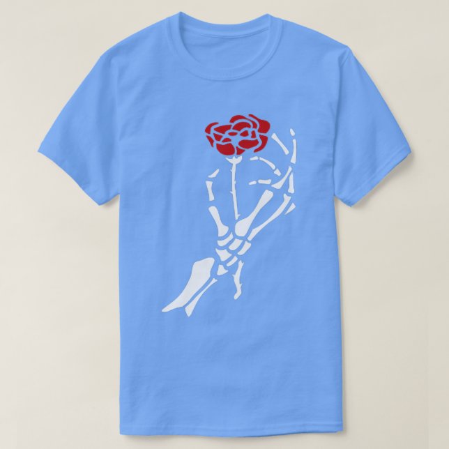 Camiseta Rose Skeleton Hand Flower Goth Gothic Aesthetic  (Frente do Design)