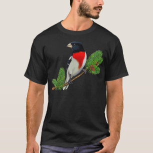 Camiseta RoseBrested Grosbeak No Filião De Aves