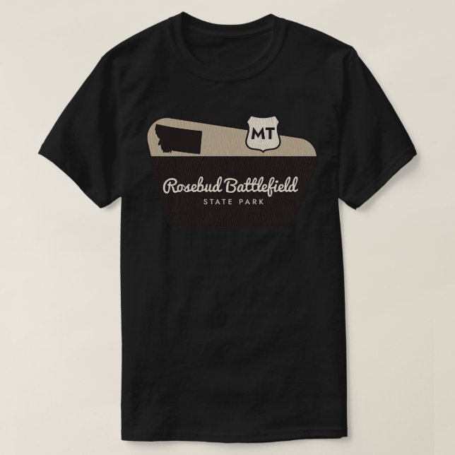 Camiseta Rosebud Battlefield State Park Montana Welcome Sig (Frente do Design)