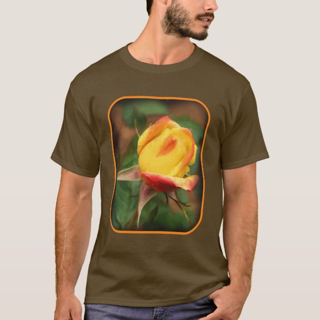 Camiseta Rosebud Floral Art Photo Painting  (Frente)