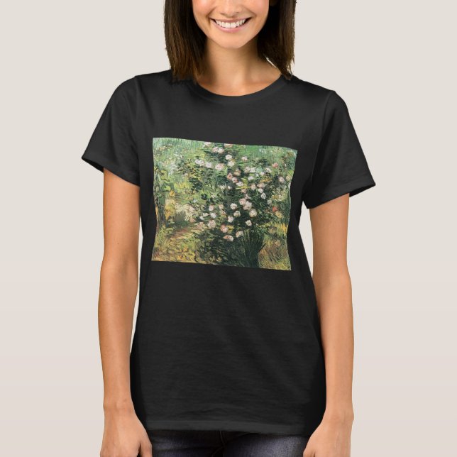 Camiseta Roseira em Flor por Vincent van Gogh (Frente)