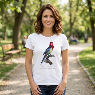 Camiseta Rosela-oriental ou periquito Platycercus eximius